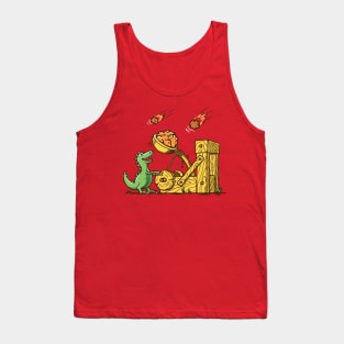 dinosaur and catapult Tank Top